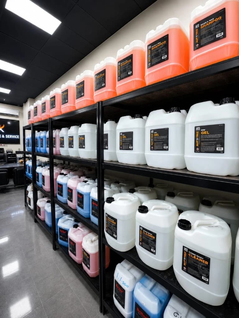 ABK Detailing Products & Chemical Inventory in Mesaimeer Store