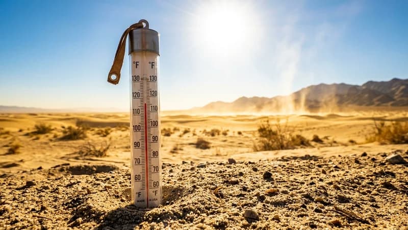 High heat desert thermometer